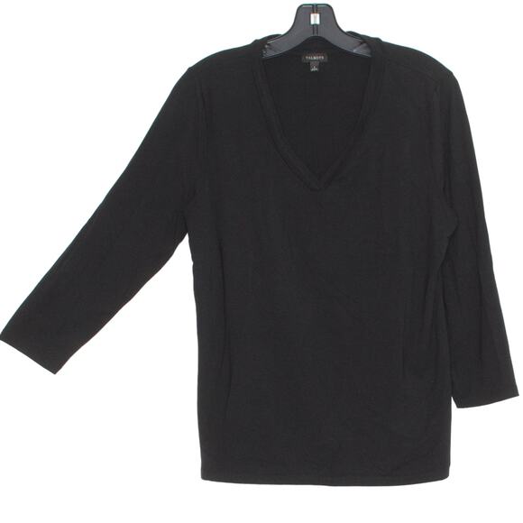 Talbots Womens Top V Neck 3/4 Sleeve Heavier Weight Career Black Size Large KQ - Picture 5 of 5